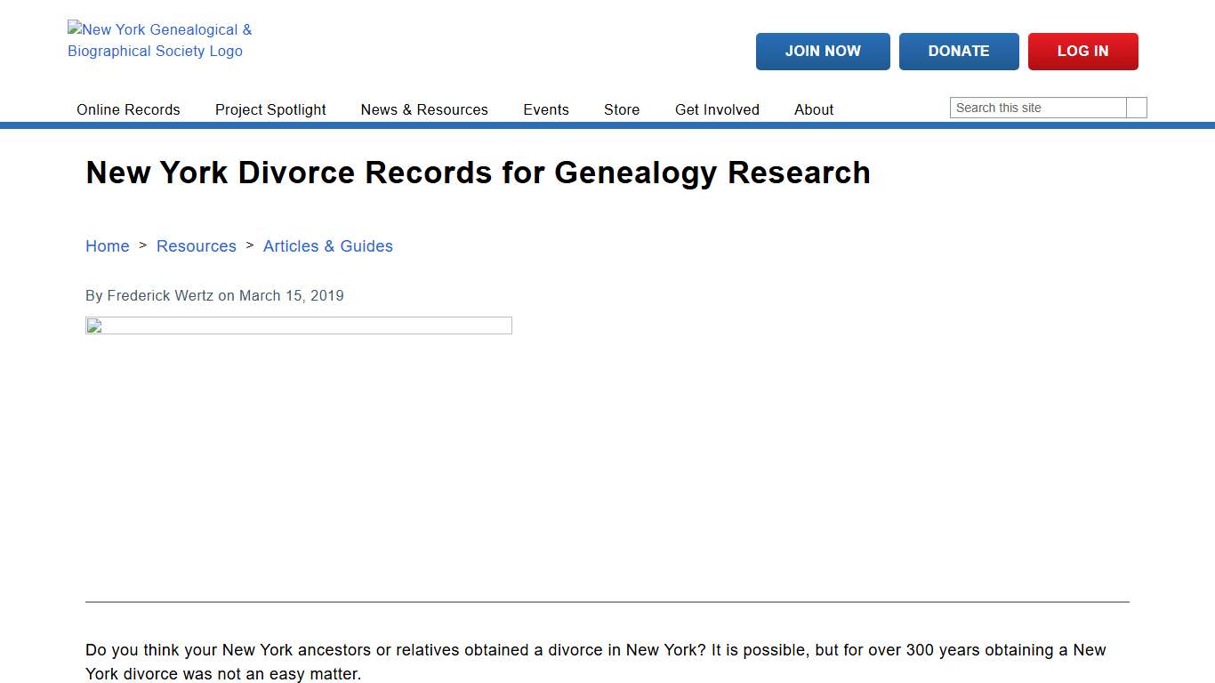 New York Divorce Records for Genealogy Research | New York Genealogical & Biographical Society